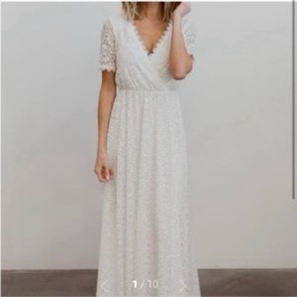 Baltic Born White Lace Maxi Dress